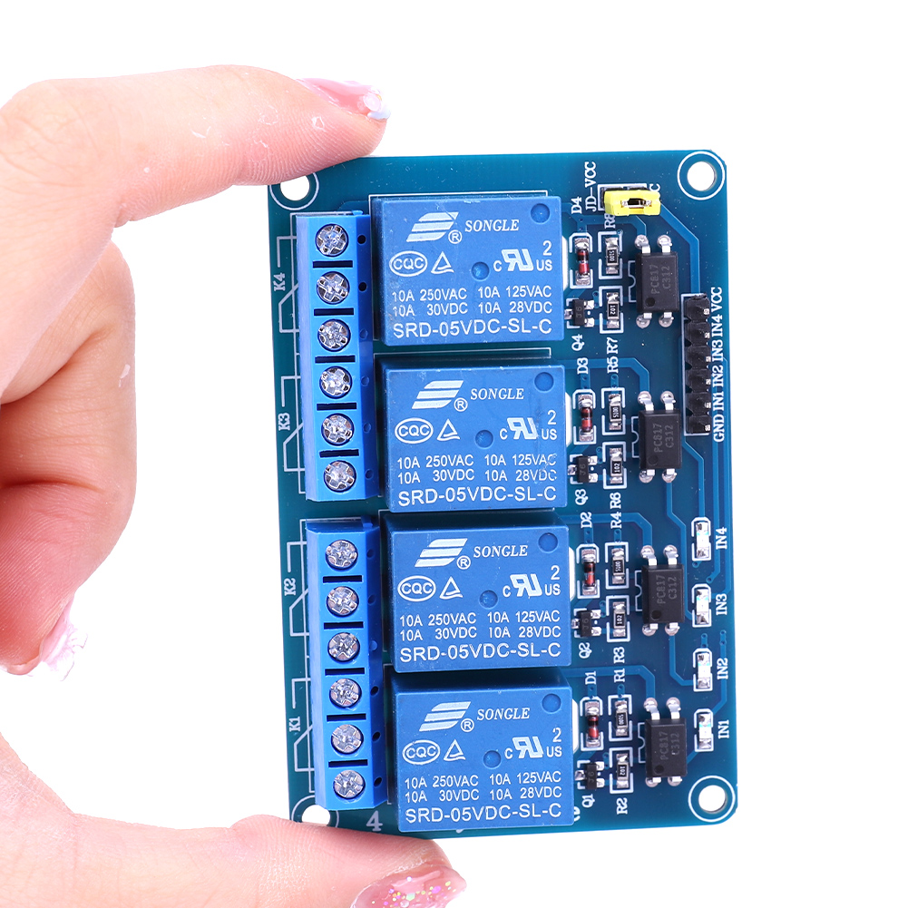 5V 12V 4 Channel Relay Board w - огляд і ціна Relay Module 4 Channel