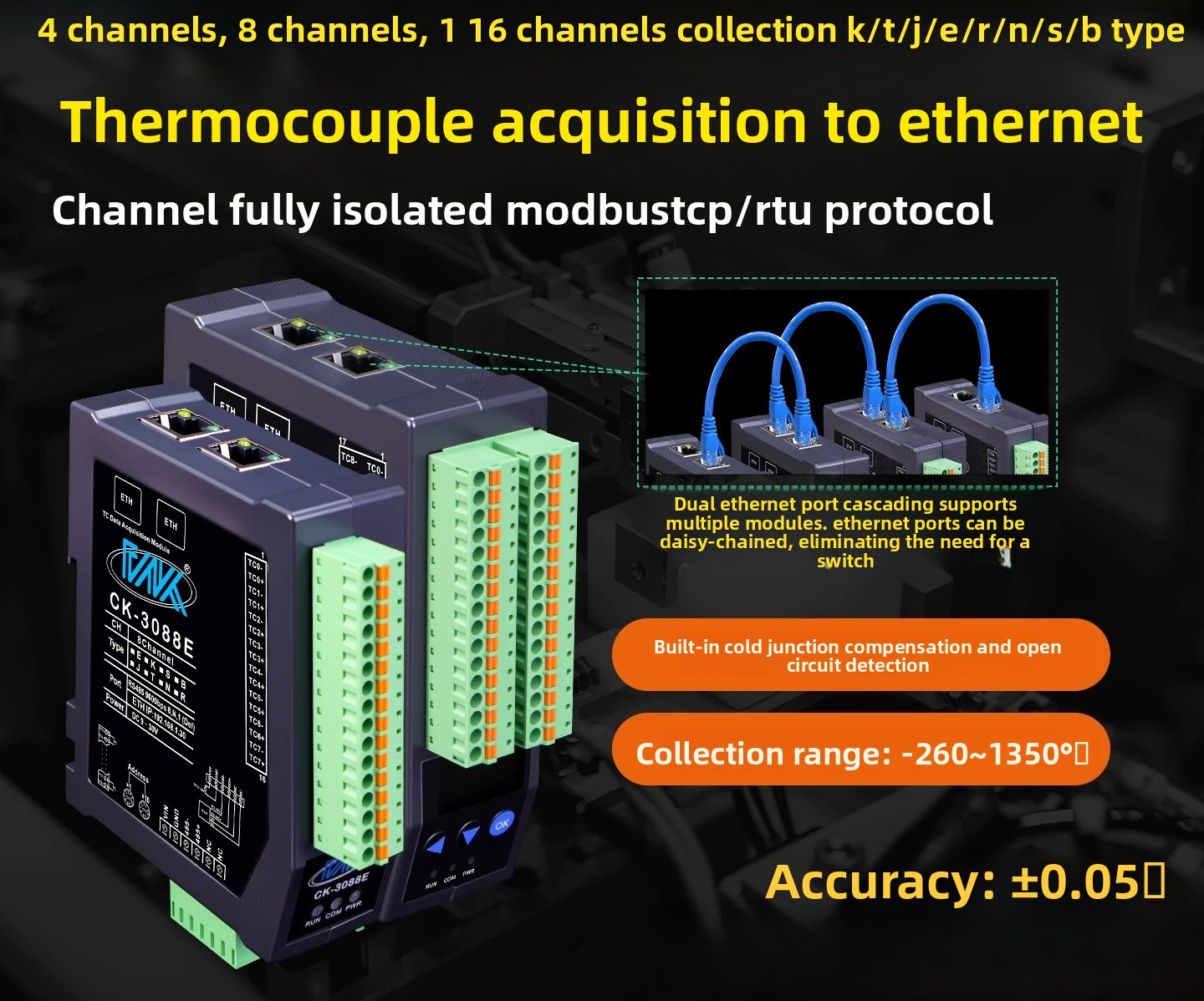 apply to 8CH Fully Isolated K- - огляд і ціна Thermocouple Module K Type