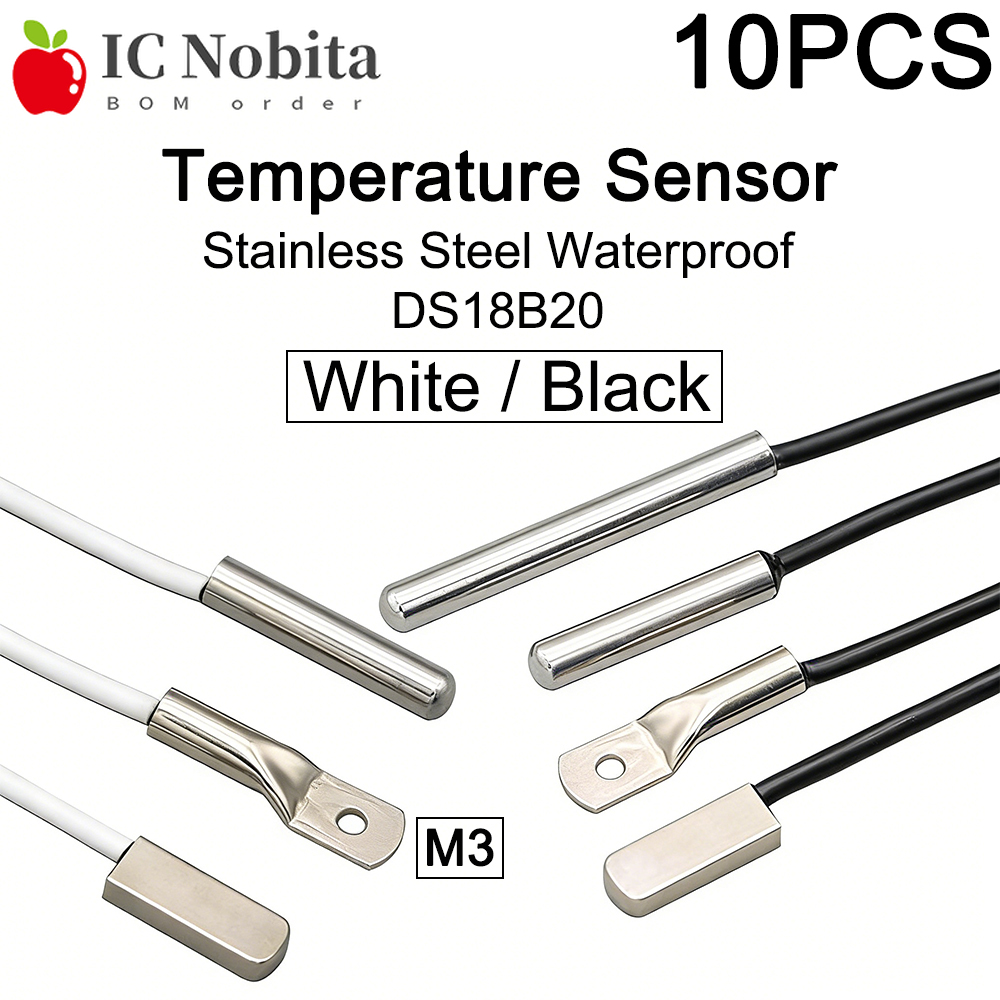 10PCS DS18B20 Stainless Steel  - огляд і ціна Ds18B20