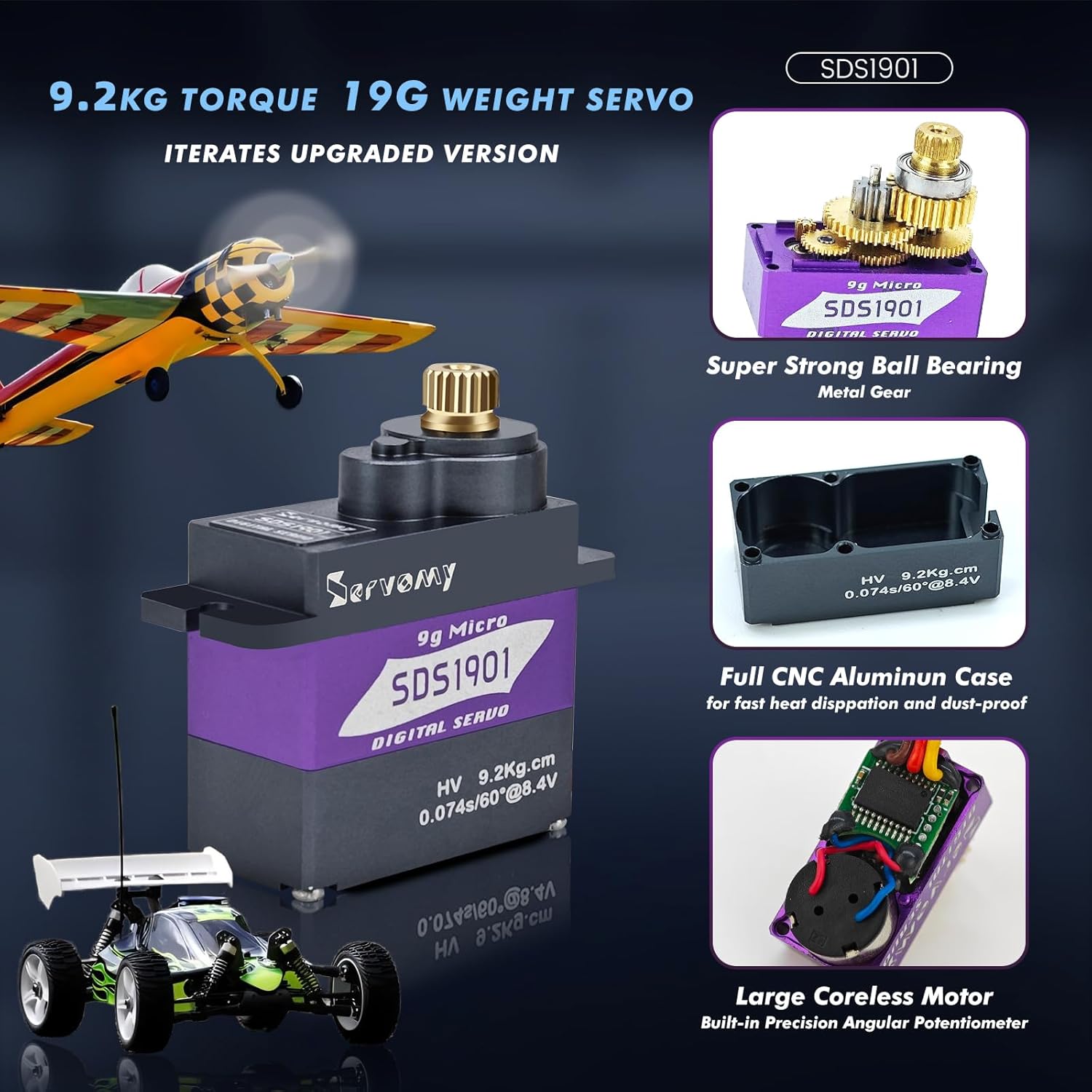 SERVOMY-SDS1901 Digital 9G Mic - огляд і ціна Servo Sg90