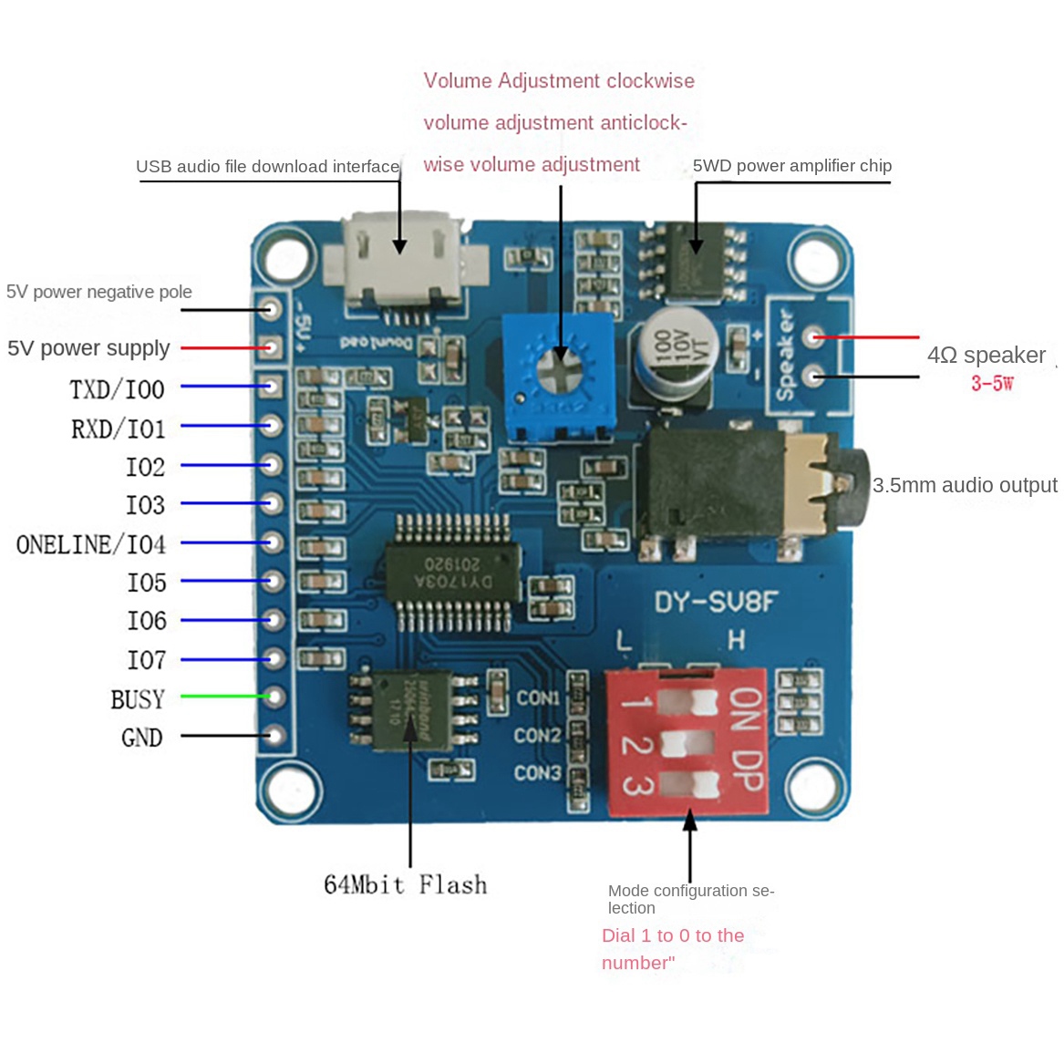 ABZZ-DY-SV8F Voice Playback Mo - огляд і ціна Sd Card Module